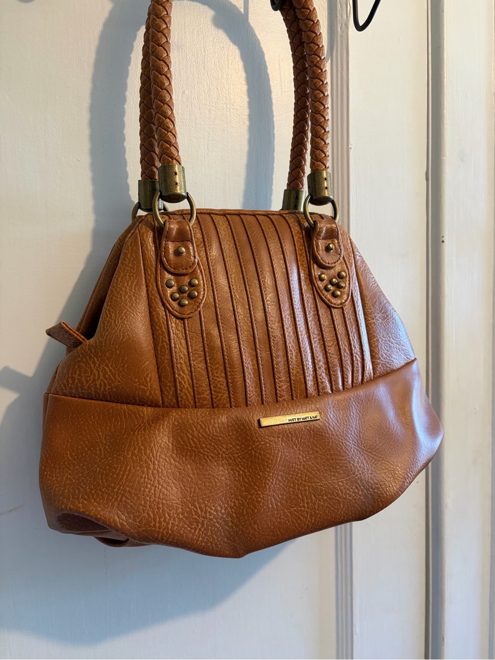Matt & Nat Braided-Handle Tan Shoulder Bag